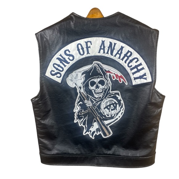 Sons Of Anarchy Cut Men’s/ Unisex Graphic Leather Sleeveless Vest Size 2XL - Picture 4 of 7